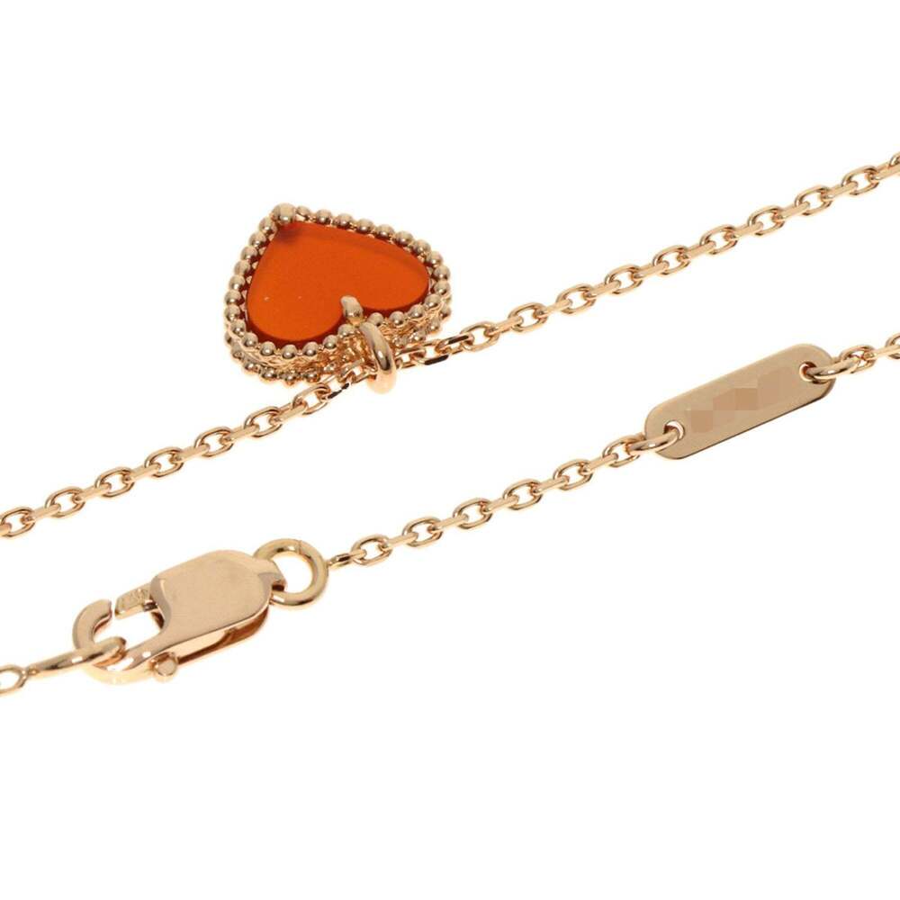 Van Cleef & Arpels Sweet Heart Carnelian Necklace in 18K Pink Gold for Women - Picture 2 of 5